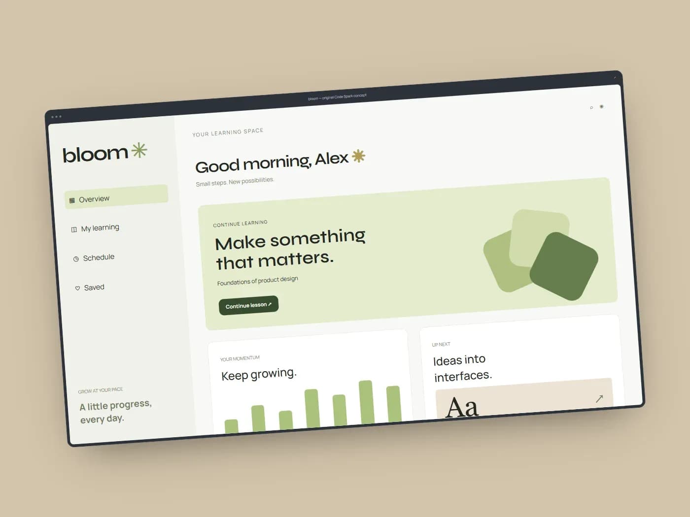 Bloom — original Code Spark website concept