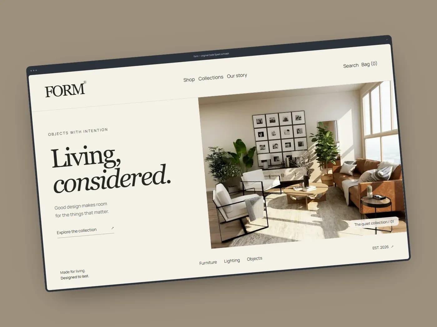 FORM — original Code Spark website concept