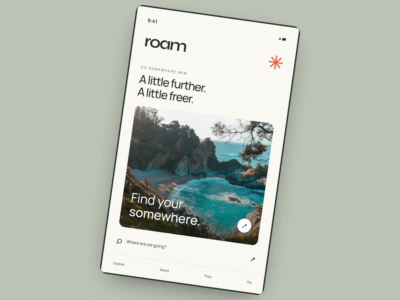 Roam — original Code Spark mobile application concept